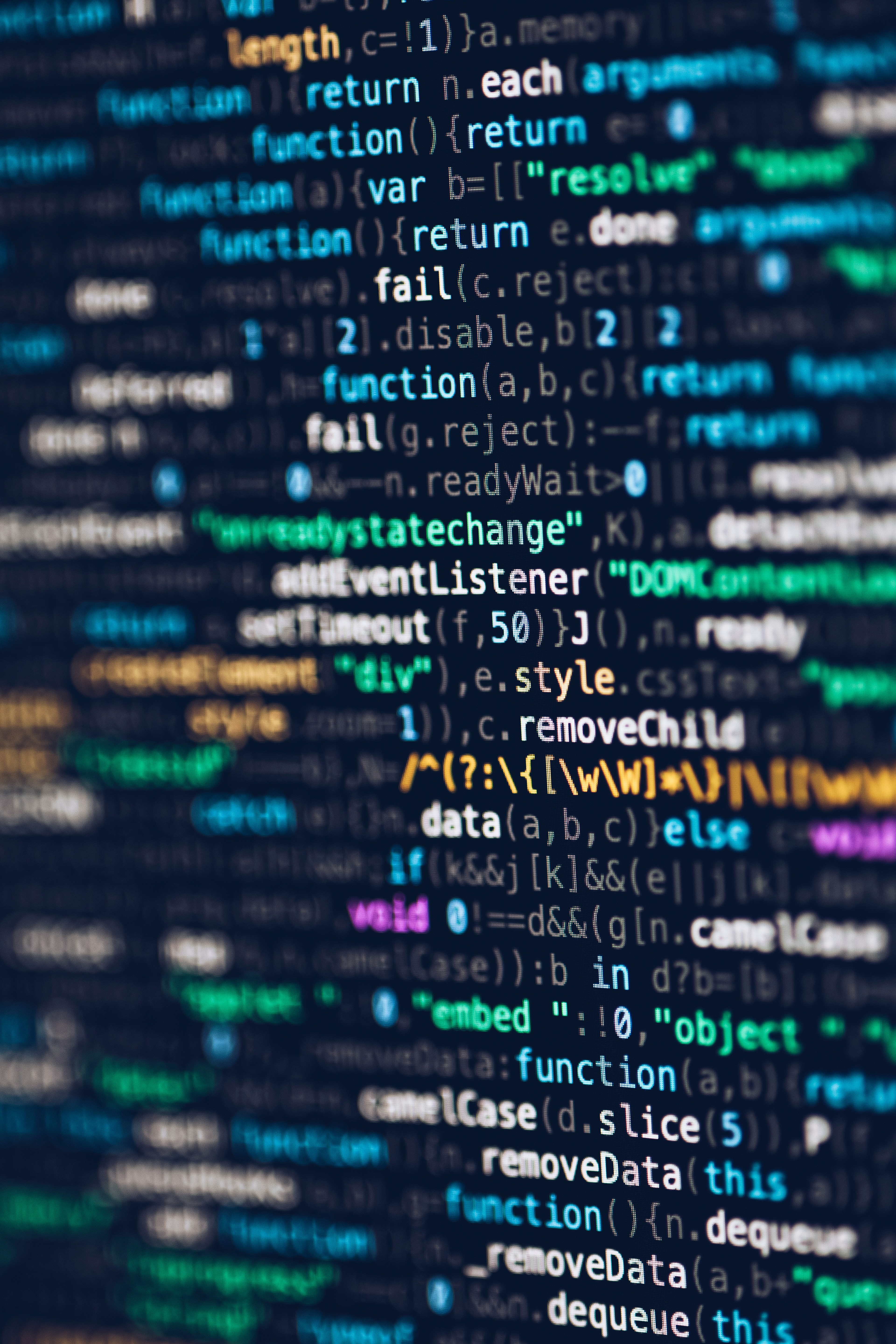 Código de una página web en pantalla